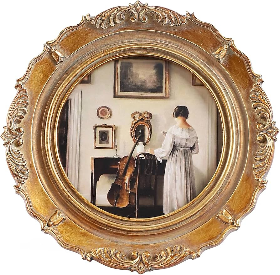 Small Vintage Picture Frames 4x4 Antique Picture Frames Ornate Wallet Size Round Pictures Frames ... | Amazon (US)