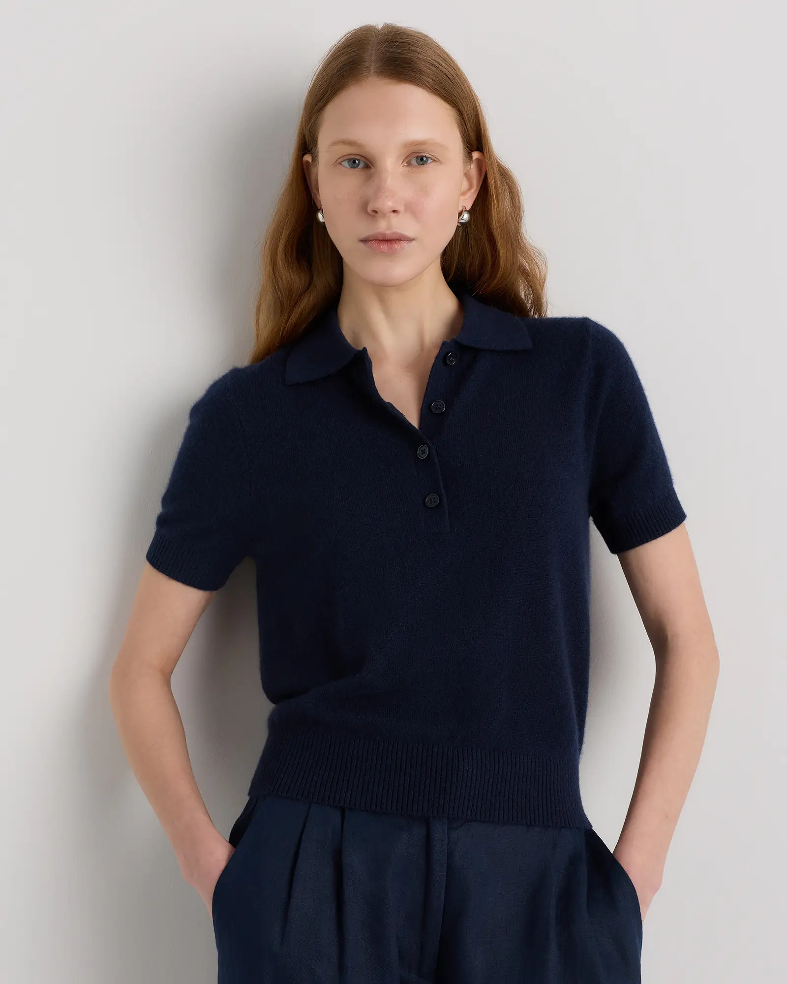 Mongolian Cashmere Short Sleeve Polo | Quince