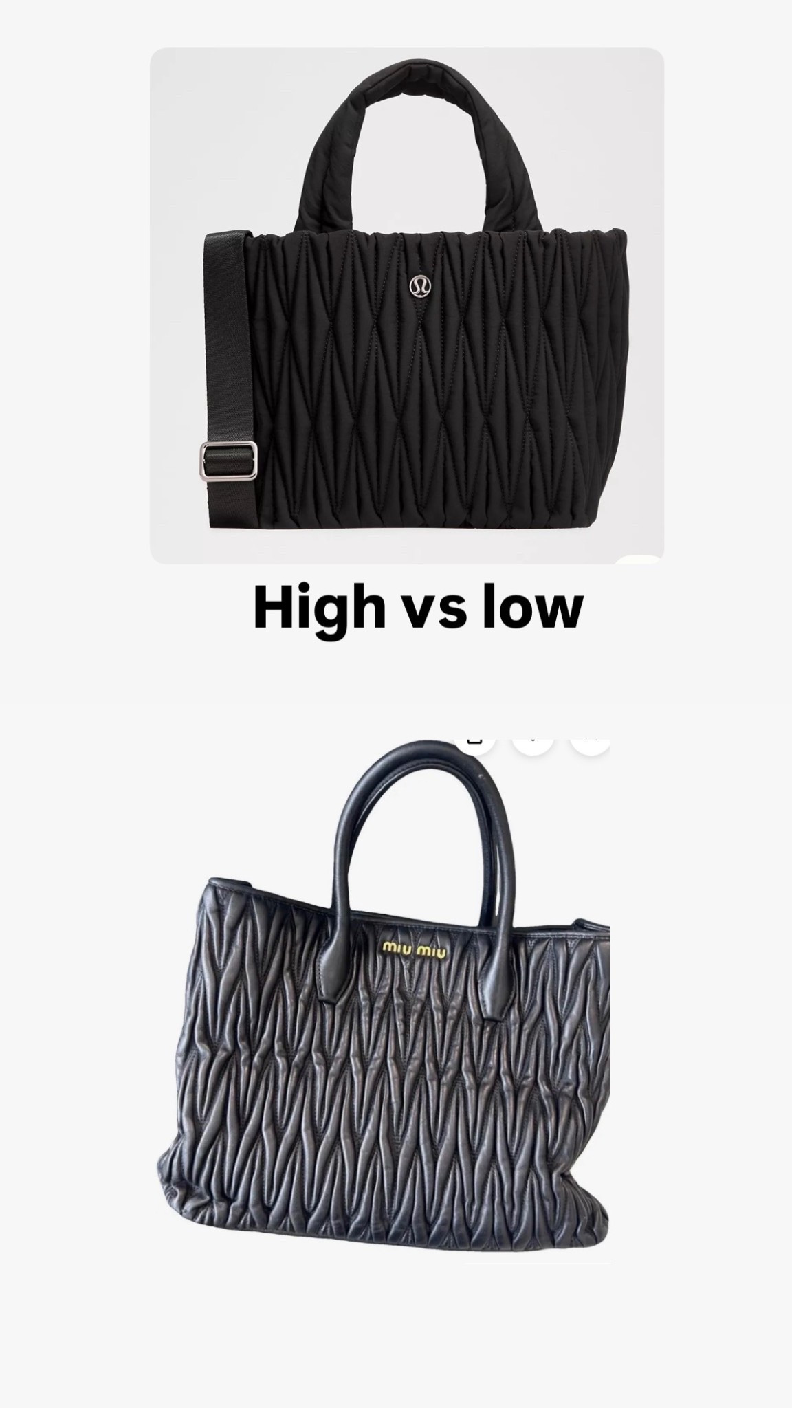 Lululemon or miu miu ? A fraction of the price and such great quality bags. Satchel bags 

#LTKcanada #LTKsale #LTKbag