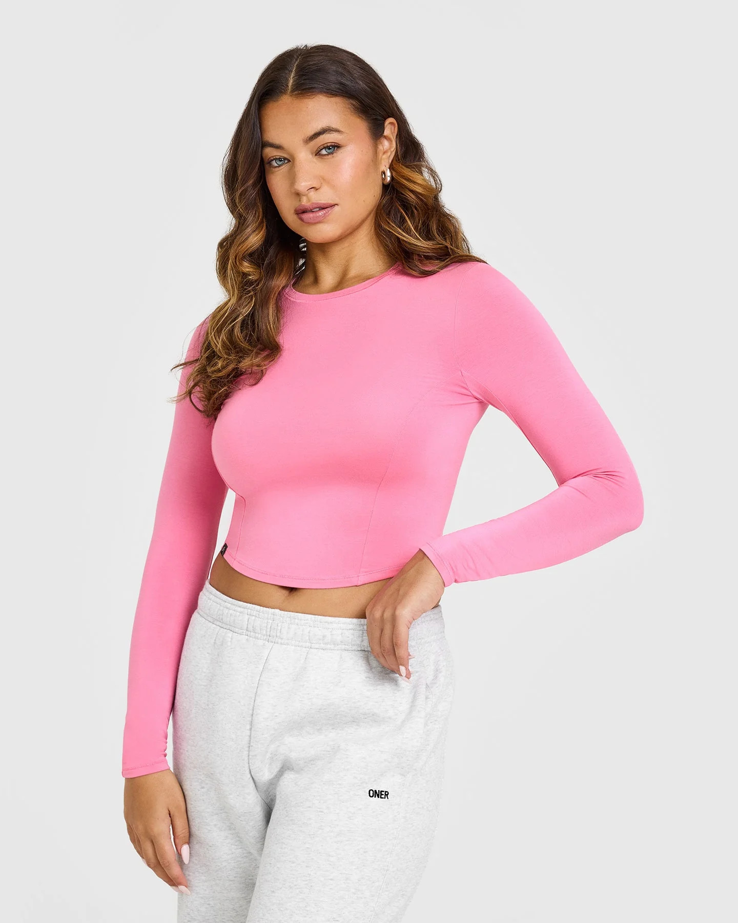 Mellow Soft Mid Long Sleeve Top 
 Peony Pink | Oner Active (UK / US)