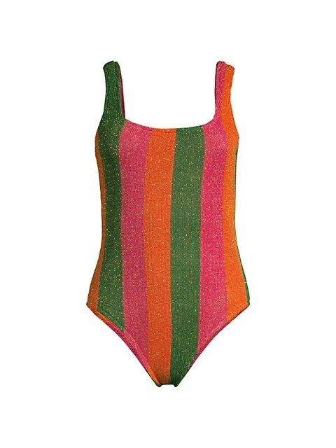 R22 Shimmering Striped One-Piece Swimsuit | Saks Fifth Avenue