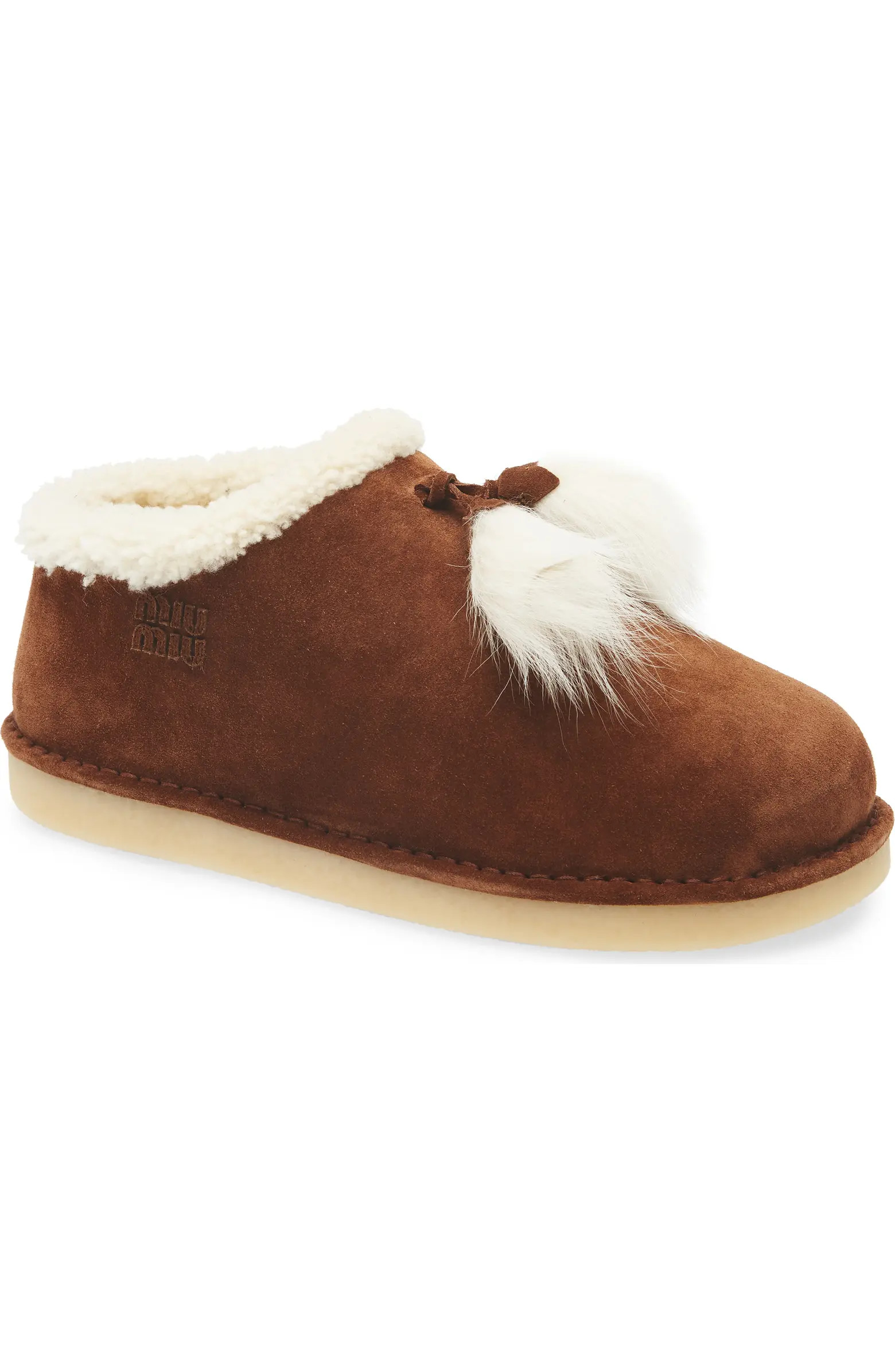 Miu Miu Shearling Tassel Slipper (Women) | Nordstrom | Nordstrom