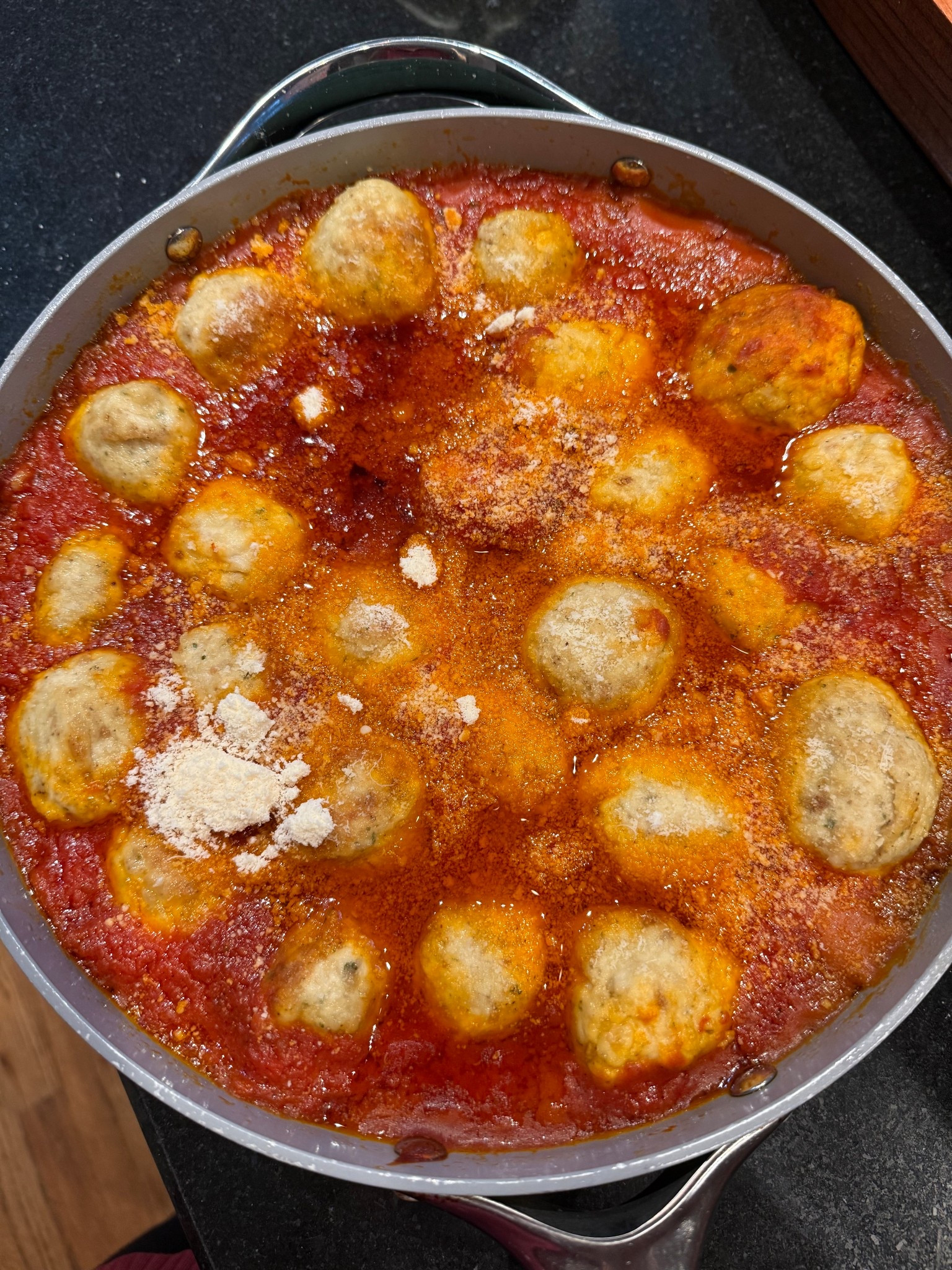 My favorite oven-safe pans with a fav recipe! chicken parm meatballs from WhatsGabyCooking (recipe on her website) 

#LTKHome #LTKfoodie #LTKdayinmylife