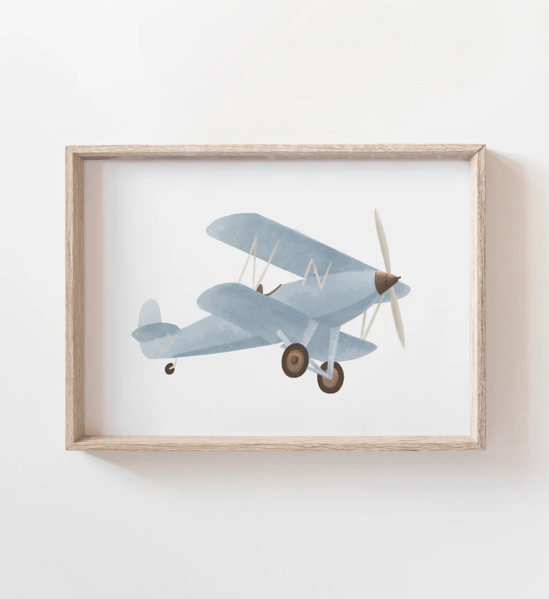 Vintage Plane Print, Biplane Wall Art, Printable Travel Wall Art, Travel Nursery Decor, Boys Room... | Etsy (US)