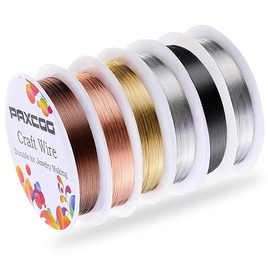 PAXCOO 6 Pack Jewelry Beading Wire for Jewelry Making Supplies and Craft (24 Gauge) | Amazon (US)