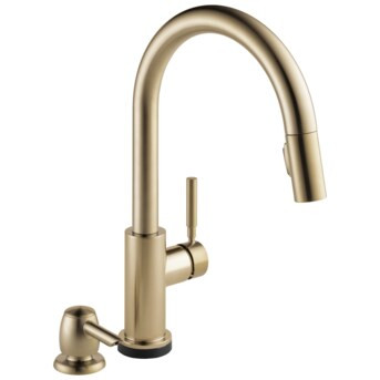 Delta Trask Touch2O Champagne Bronze Single Handle Touch-on Pull-down Kitchen Faucet with Sprayer... | Lowe's