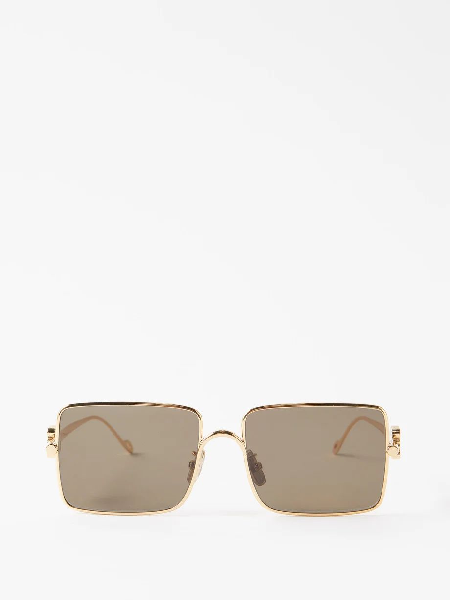 Anagram-logo square-frame metal sunglasses | LOEWE | Matches (US)