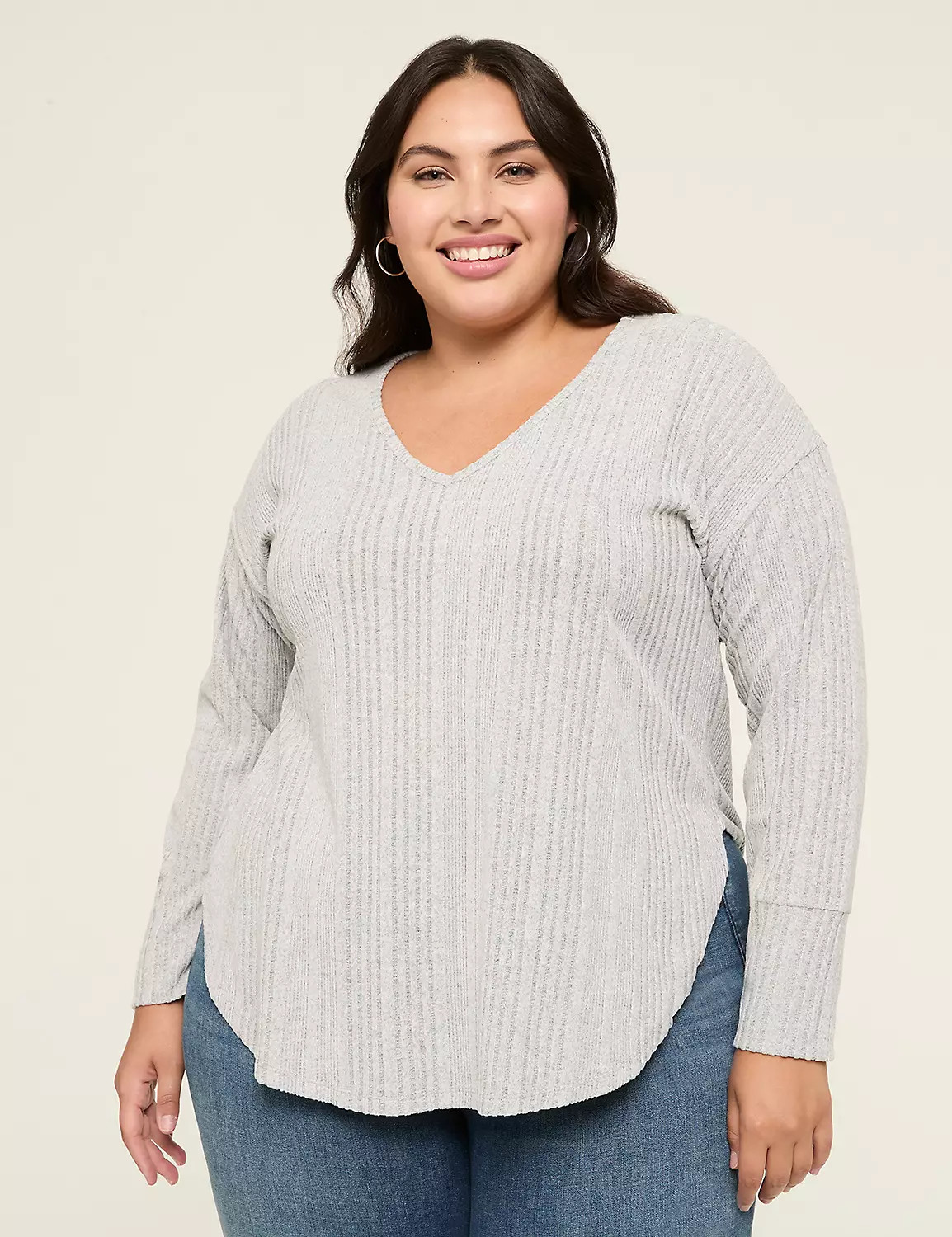 Cozy Rib Long-Sleeve Tee | Lane Bryant (US)