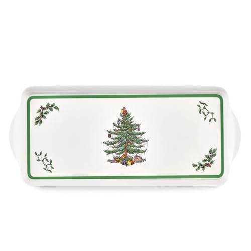 Spode Christmas Tree Sandwich Tray - (15.1" x 6.5") Holiday Serving, Rectangular Melamine Iconic Seasonal Design Festive Buffet Display Cookies Tea Sandwiches Entertaining Dining Accent | Amazon (US)
