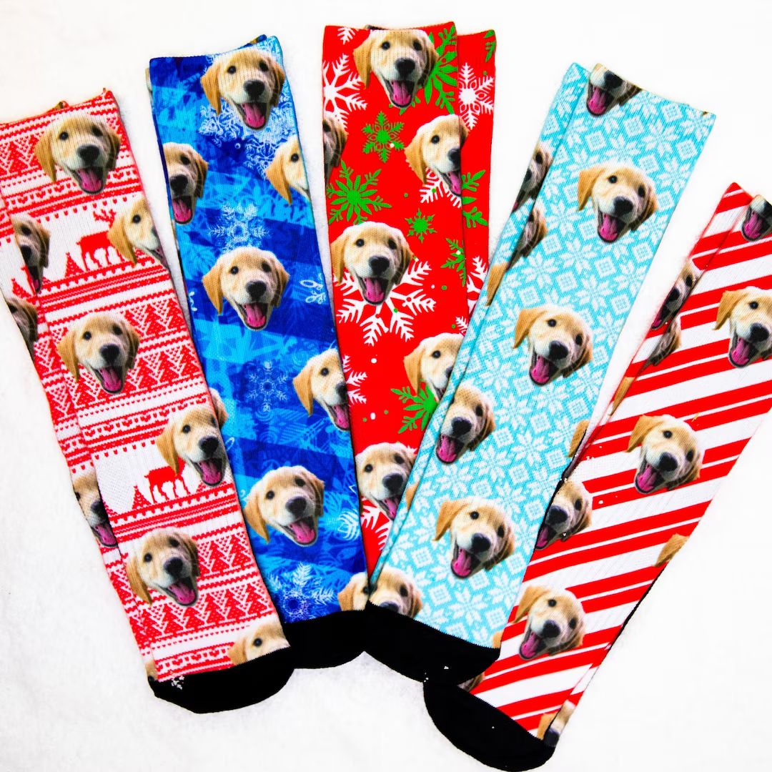 Customized Holiday Dog Socks  Put Your Cute Dog on Custom - Etsy | Etsy (US)