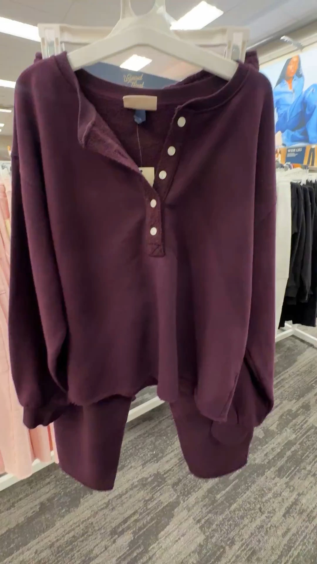 Henley sweatshirt and barrel sweats on sale 40% off