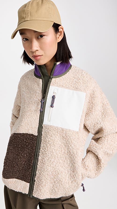 High-Pile Fleece Reflective Zip Jacket | Shopbop