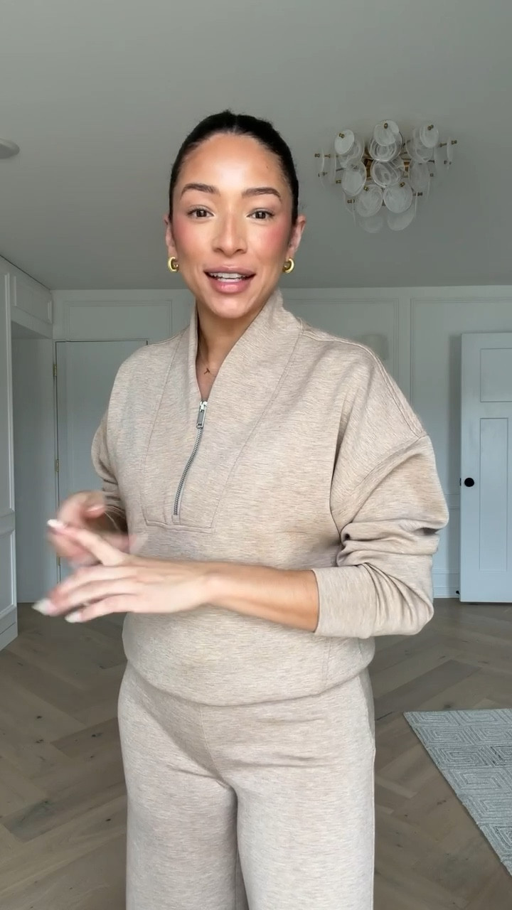 Use code NENAXSPANX for 15% OFF your first order! This material is SO comfortable and buttery soft! Wearing size S half zip and size S Tall wide leg pants 

work from home outfit, airport outfit, travel outfit, errands outfit, casual outfit, mom outfit, postpartum outfit, spring outfit, spring style

#LTKTravel #LTKmomlife #LTKSeasonal