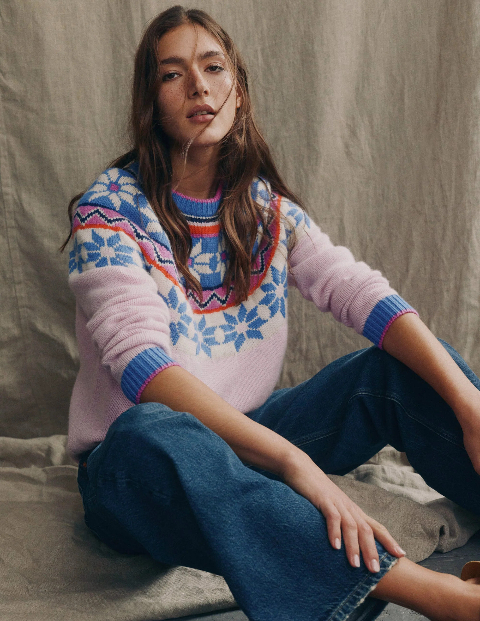 Eleanor Fair Isle Sweater-Meadowsweet Pink | Boden (US)