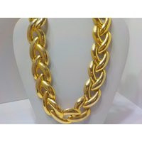 Vintage Gold Tone Link Necklace | 3500 | Etsy (US)