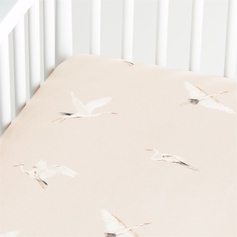 Organic Egret Crib Fitted Sheet + Reviews | Crate & Kids | Crate & Barrel
