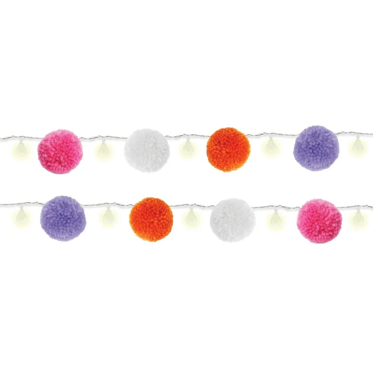 Packed Party "Pom Party" Multicolor Indoor Outdoor LED String Lights, Battery Powered | Walmart (US)