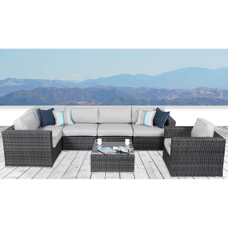 Dayne Wicker/Rattan 5 - Person Seating Group with Cushions | Wayfair North America