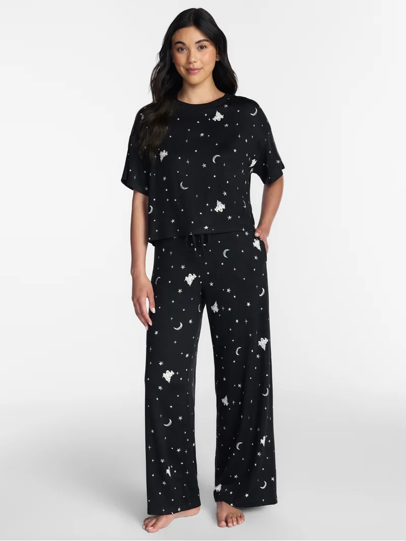 Halloween and Fall Women's Hacci Knit Sleep Pants from Way to Celebrate, 29.5" Inseam, Sizes XS-3... | Walmart (US)