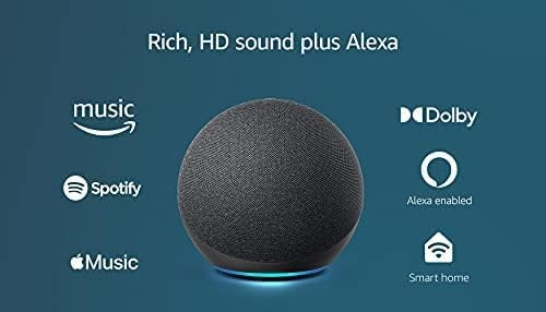 Echo (4th Gen) | With premium sound, smart home hub, and Alexa | Charcoal | Amazon (US)