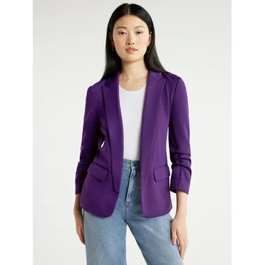 Attitude Unknown Women's Shawl Collar Relaxed Fit Solid Blazer, Sizes XS-XL - Walmart.com | Walmart (US)