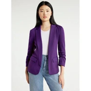 Attitude Unknown Women's Shawl Collar Relaxed Fit Solid Blazer, Sizes XS-XL - Walmart.com | Walmart (US)