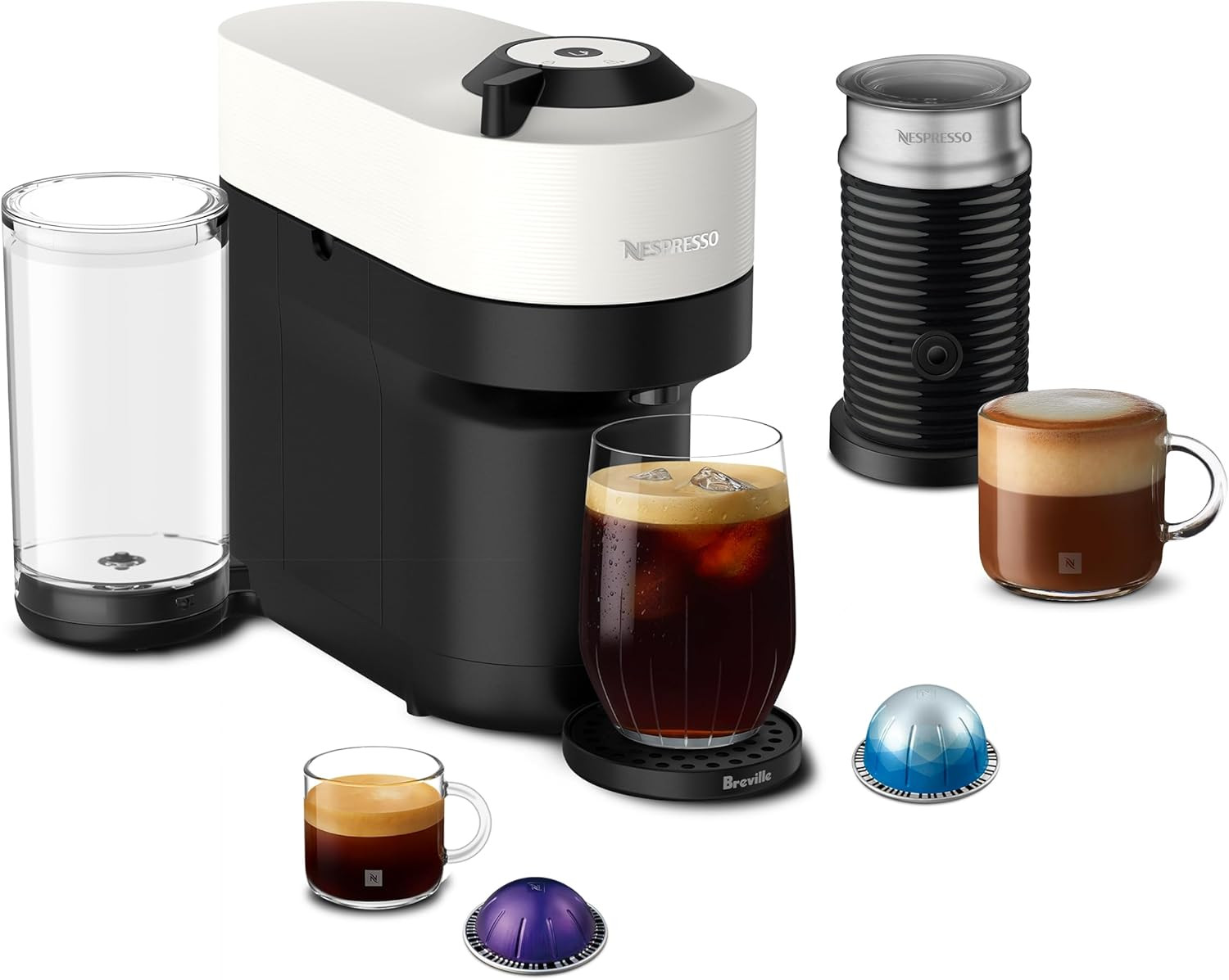 Nespresso Vertuo Pop+ Coffee and Espresso Maker by Breville with Milk Frother, Coconut White | Amazon (US)