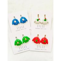 Ugly Sweater Christmas Earrings | Dangling Weather Holiday Jewelry Gift Idea Cute | Etsy (US)