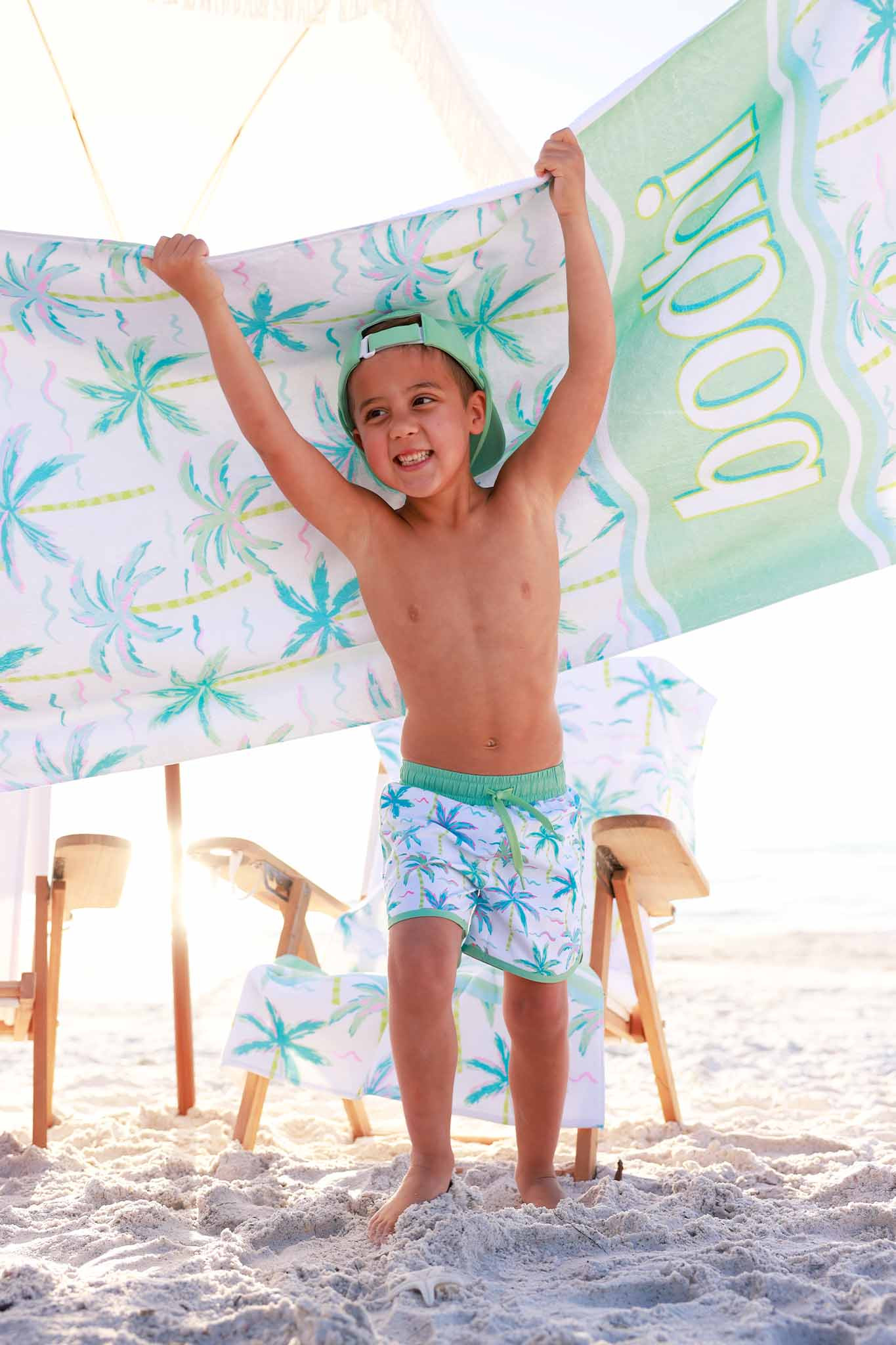 Blue Lagoon Personalized Kids Beach Towel | Caden Lane