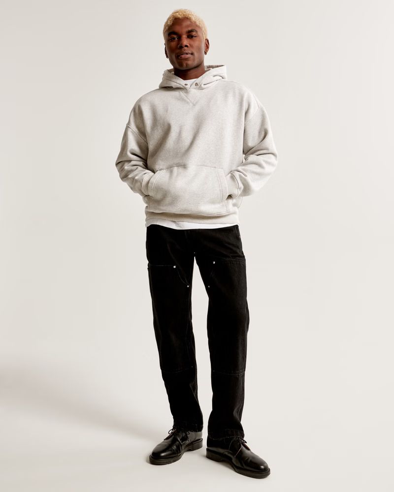 Men's Essential Premium Heavyweight Popover Hoodie | Men's Tops | Abercrombie.com | Abercrombie & Fitch (US)