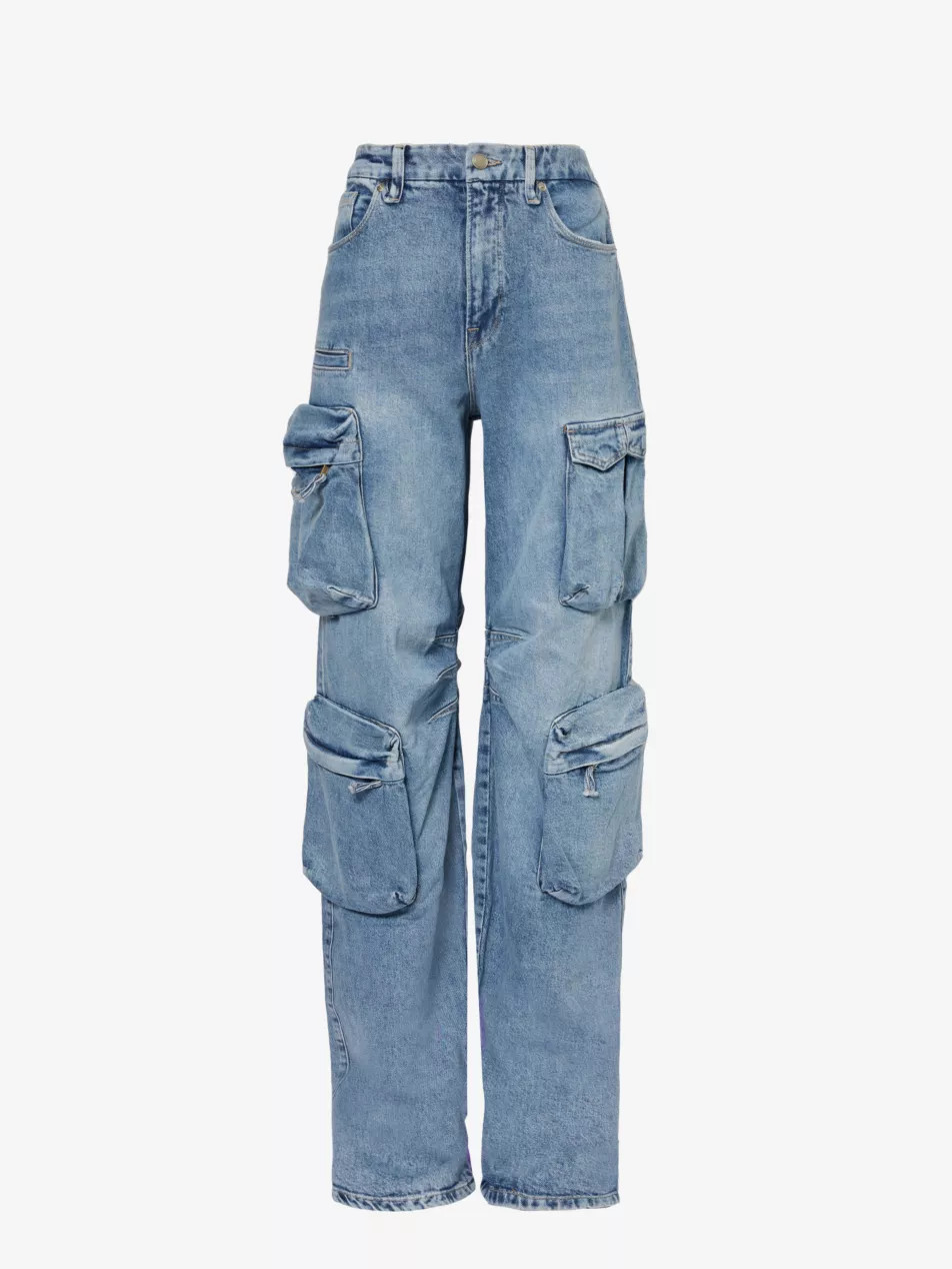Regular-fit mid-rise denim-blend jeans | Selfridges