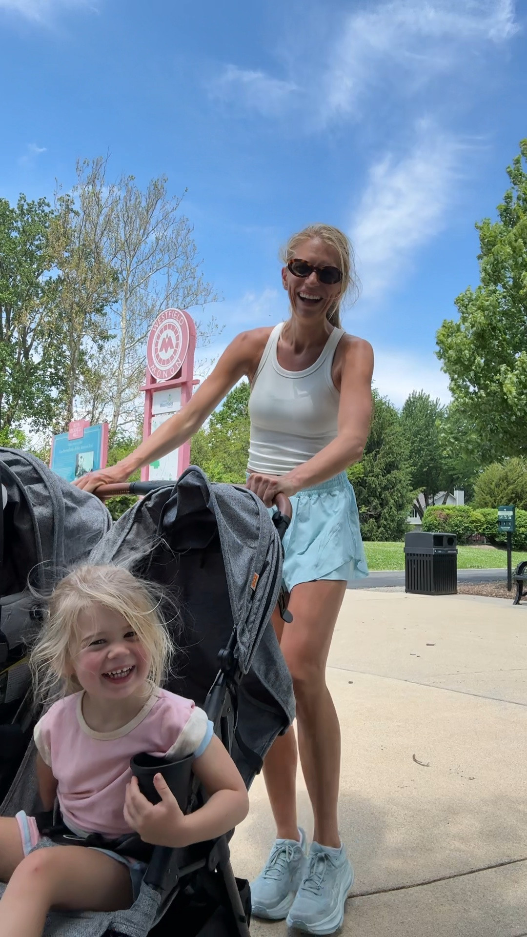 Walking outfit today. We love our Zoe double stroller! Super light and tall person friendly. These running shorts from @lululemon  are gold!! Love that they don’t fly open and but have the ruffle look

I always size up one size to medium and 6 in all Athleta

Small in tank

#LTKActive #LTKfitnessgoals #LTKmomlife

#LTKmomlife #LTKfitnessgoals #LTKActive