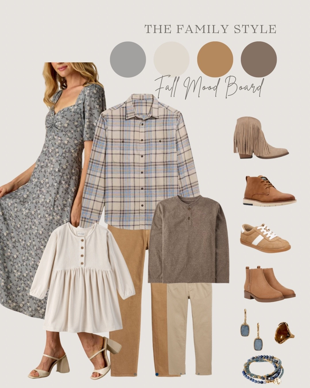 Soft blues grays and browns in this beautiful fall family look 🤍🍂 I love this one! If you style your family in Thai for photos please tag me on IG @thefamilystyle_

#LTKFamily #LTKStyleTip #LTKSeasonal