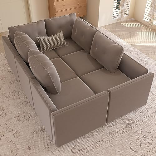 LLappuil Modular Sofa Sleeper Couch Convertible 6 Seaters Waterproof, Anti-Scratch and Antistatic... | Amazon (US)