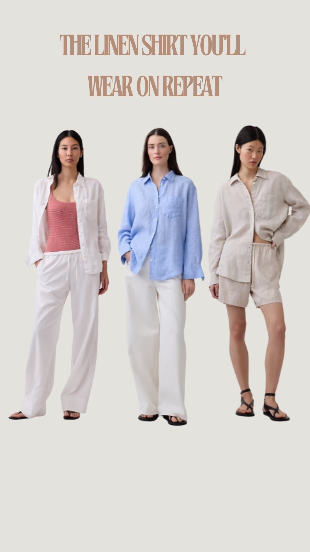 The linen shirt I reach for again and again 🤍

Lightweight, breathable, and somehow makes every outfit look more put together. Wear it open over a tank, buttoned with denim, or as a matching set for summer.

This is one of those pieces you’ll style on repeat all season long.

✨ Linked in my shop

#linenstyle #linenoutfits #summerstyle #capsulewardrobe #wardrobestaples #effortlessstyle #neutralstyle #summeressentials #ltkstyle #ltkfashion

#LTKdayinmylife #LTKgrwm #LTKmomlife