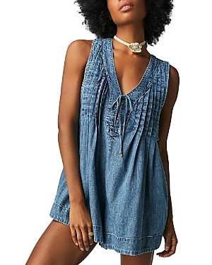 Free People Webster Denim Romper | Bloomingdale's (US)