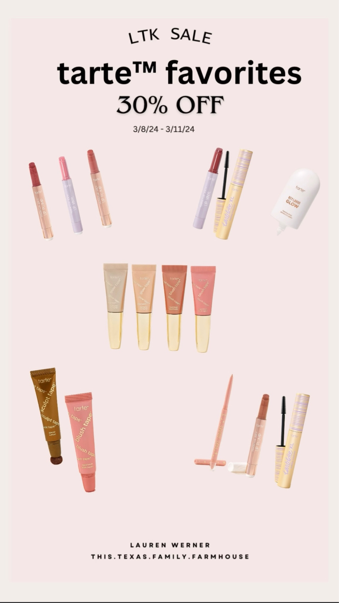 Tarte Best Sellers for 30% off! 

#tartebestsellers #favoritefinds #makeup 

#LTKsalealert #LTKbeauty #LTKfindsunder50