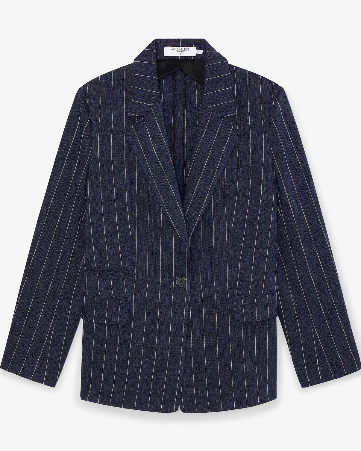 Teddy Breeze Jacket - Summer Pinstripe :: Navy/Ivory | MM LaFleur