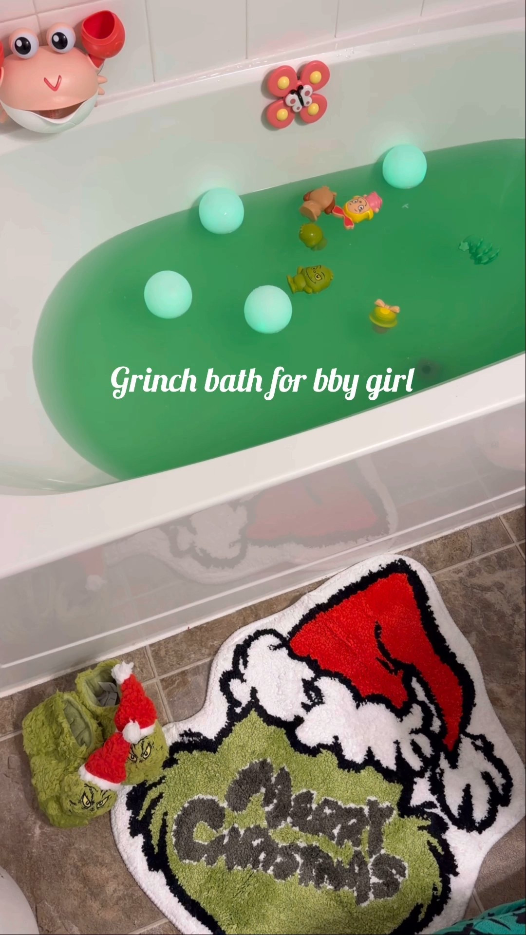 Grinch bath for bby girl