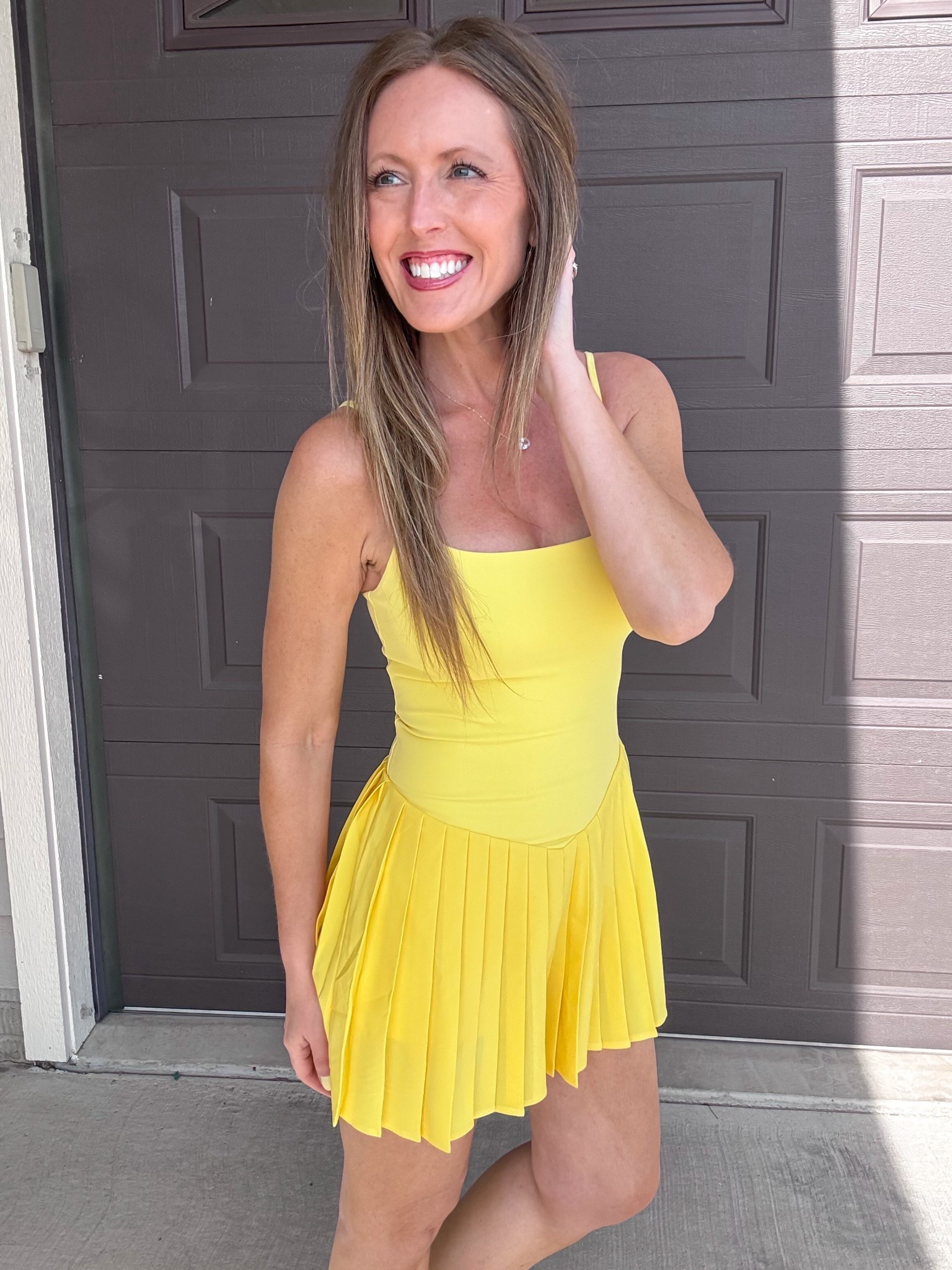 This yellow tennis dress is so, so good! 💛 Loving the adjustable straps and pleating detail! Wearing a small.

As an Amazon Influencer I earn commission on qualifying purchases.

Mom style, tennis dress, sports dress, yellow dress, sporty mom style, mom approved, built in shorts, spring fashion 2026, stadium style 

#LTKootd #LTKMidsize #LTKmomlife
