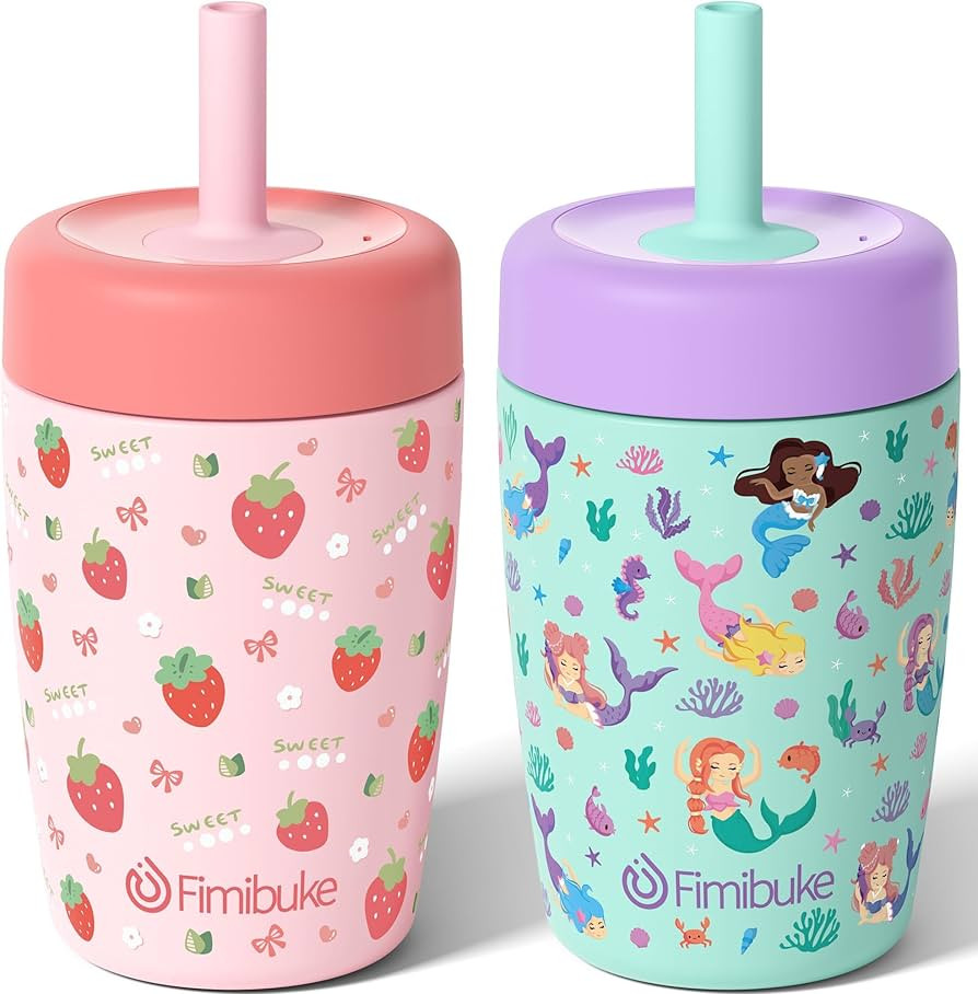 Fimibuke Kids & Toddler Cups Spill Proof, 12 OZ Insulated Sippy Cups for Toddlers Boys Girls, BPA... | Amazon (US)
