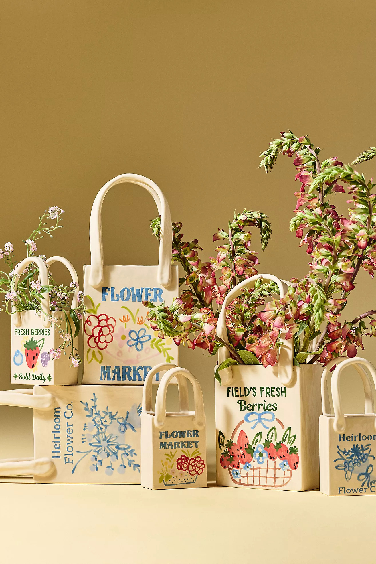 Ruby Clay Flower Market Tote Bud Vase | Anthropologie (US)
