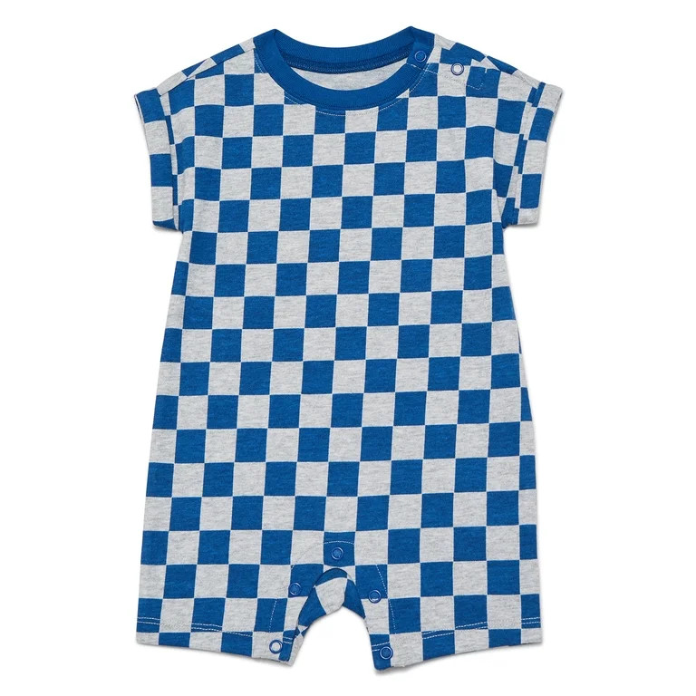 Wonder Nation Baby Boys Printed Jersey Romper, Sizes 0M-24M | Walmart (US)