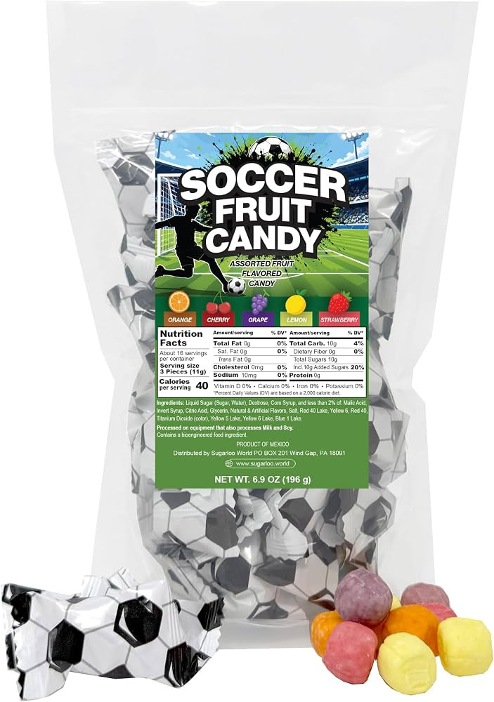 Soccer Candy 50 Individually Wrapped Fruit Flavored Candies | Amazon (US)