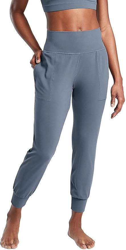 LASLULU Womens High Waisted Joggers with Pockets Loose Tapered Sweatpants Workout Yoga Pants Loun... | Amazon (US)