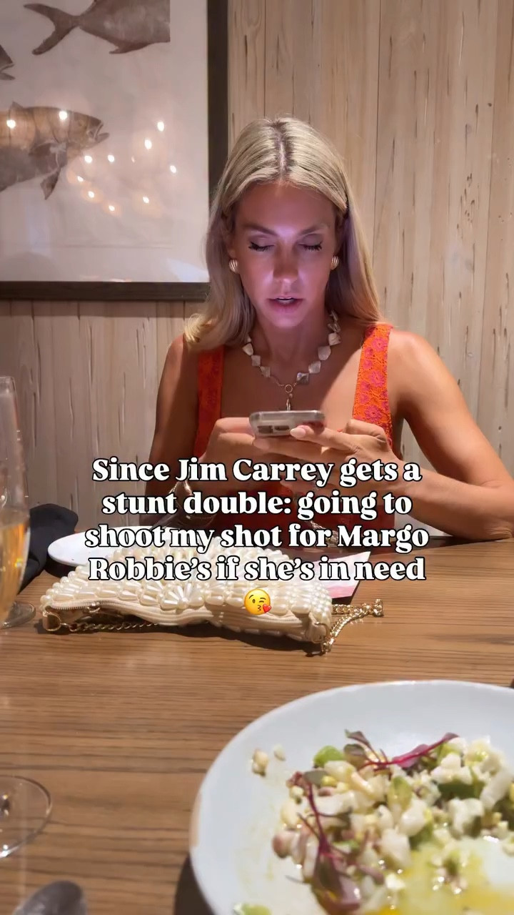 @margotrobbieofficial if you ever need a night off I’m a size sparkling 1980s disco jumpsuit 🪩✨🩷 

#comeonbarbieletsgoparty #millenialmom #margotrobbie