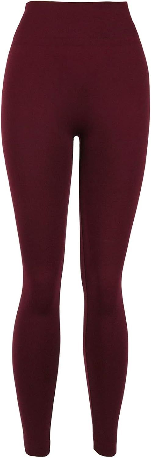 Britt's Knits Womens Patterned Mid-Rise Full Length Cut Fleece-Lined Leggings | Amazon (US)