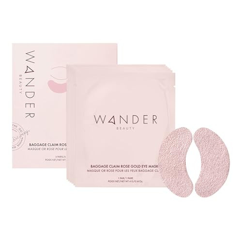 Wander Beauty Baggage Claim - Rose Gold Foil Under Eye Patches For Dark Circles and Puffiness - Under Eye Mask Depuffs & Firms - Brightening Eye Mask for Under Eye Bags (6 Pairs) | Amazon (US)