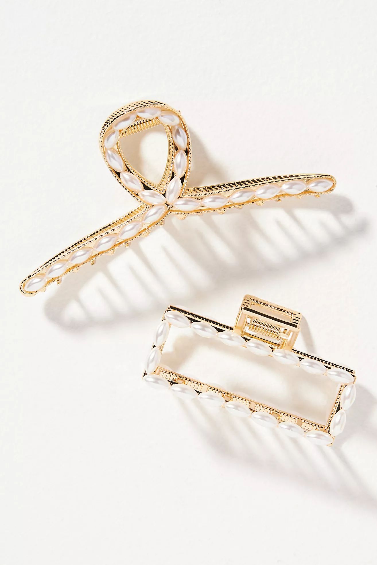 Pearl Hair Claw Clips, Set of 2 | Anthropologie (US)