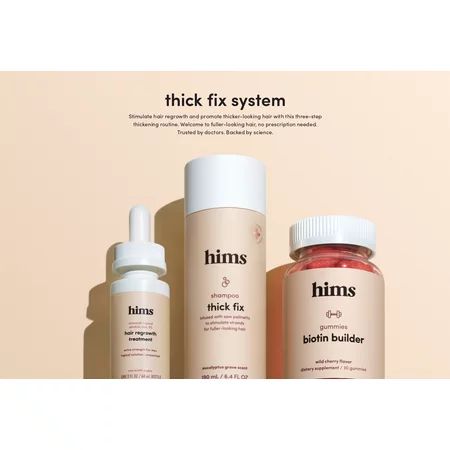 hims Thick Fix System -Shampoo + Biotin Gummy Vitamins + Minoxidil 5% | Walmart (US)